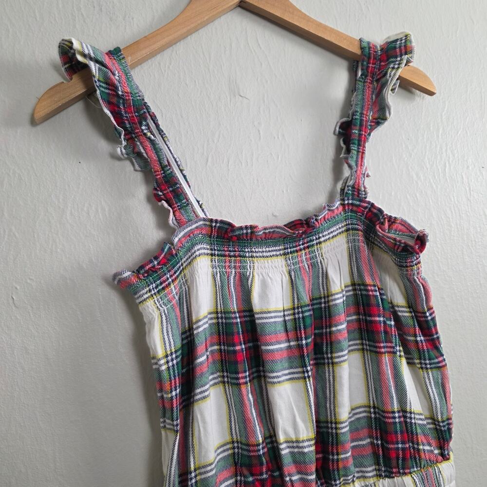 Aerie Plaid Flannel One Piece Romper Pajamas Sleepwear Velvet Tie NWT Medium - Picture 3 of 8